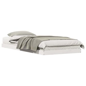vidaXL Cadre de lit surélevé Blanc 213.5 x 104 x 9 cm Pin massif