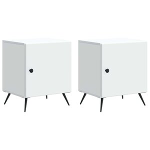 vidaXL Cabinet de chevet 2 Pièces Blanc 43 x 34 5 x 50 cm
