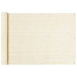 vidaXL Écran de balcon Crème 75x500 cm PEHD
