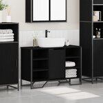 vidaXL Armoire sous lavabo Chêne noir 91x35x60 cm Bois d'ingénierie