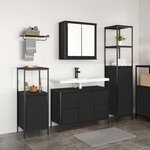 vidaXL Ensemble de mobilier de salle de bain 3 Pièces Chêne noir