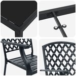 vidaXL Ensemble de salle à manger pour jardin 5 Pièces Anthracite Acier