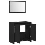 Meuble de Salle de Bain vidaXL avec Miroir Chêne Noir 60x33x61cm en Bois d'ingénierie