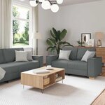 vidaXL Ensemble de Canapés 3 Pièces Gris 220 x 78 x 84 cm tissu