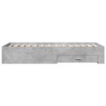 vidaXL Cadre de lit avec tiroirs sans matelas gris béton 75x190 cm