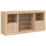 vidaXL Buffet avec lumières LED chêne sonoma 142 5x37x67 cm