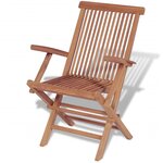 vidaXL Meuble à dîner de jardin 11 Pièces et chaises pliables Teck solide