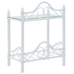 vidaXL Tables de chevet 2 Pièces Acier et verre trempé 45x30 5x60cm Blanc