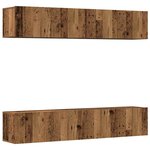 vidaXL Meubles TV muraux 4 Pièces vieux bois bois d'ingénierie