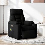 vidaXL Fauteuil de massage inclinable électrique Noir Tissu