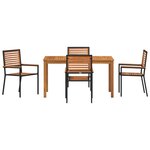 vidaXL Ensemble de salle à manger pour jardin 5 Pièces Noir Poly rotin