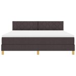 vidaXL Lit à ressorts avec matelas Marron foncé 180 x 200 cm tissu