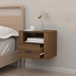vidaXL Table de chevet murale Chêne marron 50x36x40 cm
