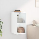 vidaXL Armoire murale avec portes en verre blanc 35x37x68 5 cm
