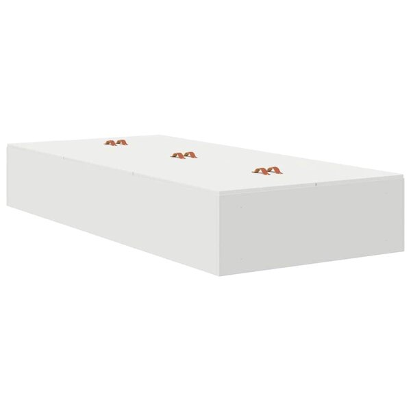 vidaXL Cadre de lit avec rangement Blanc 90 cm Bois d'ingénierie