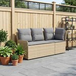 vidaXL Sofa de jardin avec accoudoirs et sofa d'angle 2 Pièce Rotin PE
