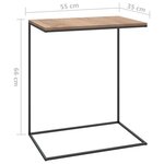 vidaXL Table d'appoint Noir 55x35x66 cm Bois d'ingénierie