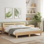 vidaXL Cadre de lit sans matelas chêne sonoma 180x200 cm