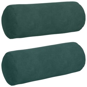 vidaXL Coussins d'accent 2 Pièces Vert foncé Ø 15 x 40 cm