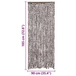 vidaXL Moustiquaire Marron et blanc 56x185 cm Chenille
