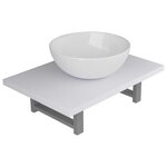 Vidaxl meuble de salle de bain en deux pièces céramique blanc