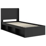vidaXL Cadre de lit avec rangement et tête de lit Noir 90 x 190 cm