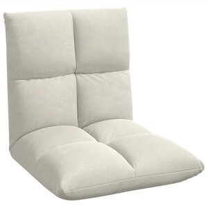 vidaXL Fauteuil de sol ajustable Crème Velours