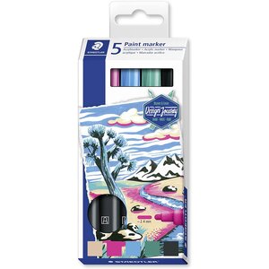 Lumocolor marqueur acrylique paint marker  étui de 5 staedtler