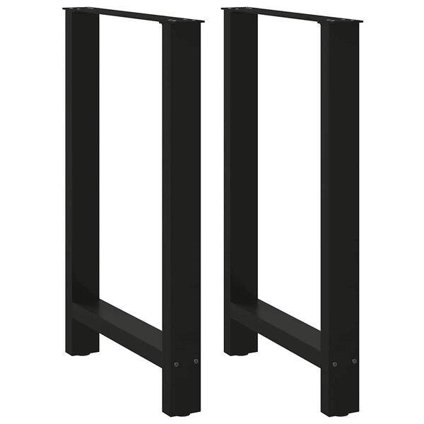 vidaXL Pieds de table de bar Noir 2 pièces 60 x (90-91) cm Acier