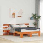 vidaXL Cadre de lit avec tiroir Marron 120 x 190 cm Bois massif en pin