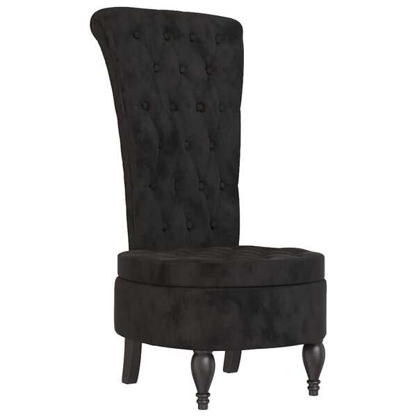 vidaXL Fauteuil à pantoufle Noir 56 5 x 70 x 110 cm Velours