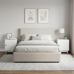 vidaXL Cabinet de chevet 2 Pièces Blanc brillant 43 x 34 5 x 50 cm
