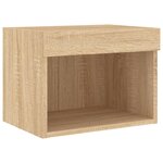 vidaXL Ensemble de meubles TV muraux 7Pièces et lumières LED chêne sonoma
