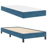 vidaXL Lit boxspring avec matelas Bleu foncé 80 x 220 cm Velours