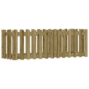 vidaXL Lit surélevé de jardin design de clôture bois de pin imprégné