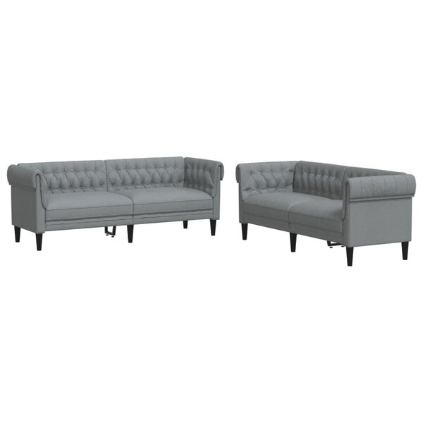vidaXL Ensemble de canapés 2 Pièces gris clair tissu