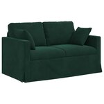 vidaXL Canapé 2 Pièces Vert foncé 138 x 78 x 80 cm Velours
