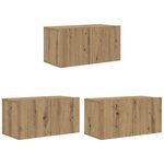 vidaXL Ensemble meuble TV Chêne Artisanal MDF  Placage Moyen Meuble TV