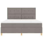 vidaXL Lit à ressort LED avec matelas Taupe 180 x 200 cm tissu