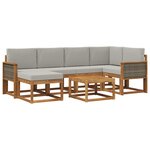 vidaXL Ensemble de canapés d'extérieur 7 pc Naturel et gris clair