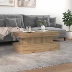 vidaXL Table basse avec lumières LED chêne artisanal 90x50x40 cm