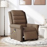 vidaXL Fauteuil inclinable de massage électrique marron tissu