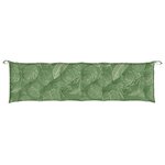 vidaXL Coussin de banc de jardin motif de feuilles 200x50x7 cm tissu