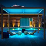 Pergola bioclimatique led sydney gris aluminium 3x3m