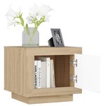 vidaXL Table basse blanc et chêne sonoma 51x50x45 cm bois d'ingénierie