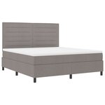vidaXL Lit à Ressorts avec Matelas Taupe Super King en Tissu
