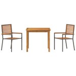 vidaXL Ensemble de salle à manger pour jardin 3 Pièces Gris Poly rotin