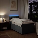 vidaXL Sommier à lattes de lit avec matelas Gris foncé 90x200 cm Tissu