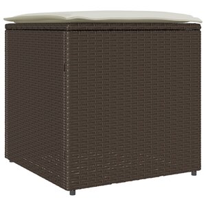vidaXL Coffre de Rangement Extérieur Brun et Crème Rotin Moyen Rangement