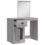 vidaXL Coiffeuse avec lumières LED sonoma gris 90x42x132 5 cm